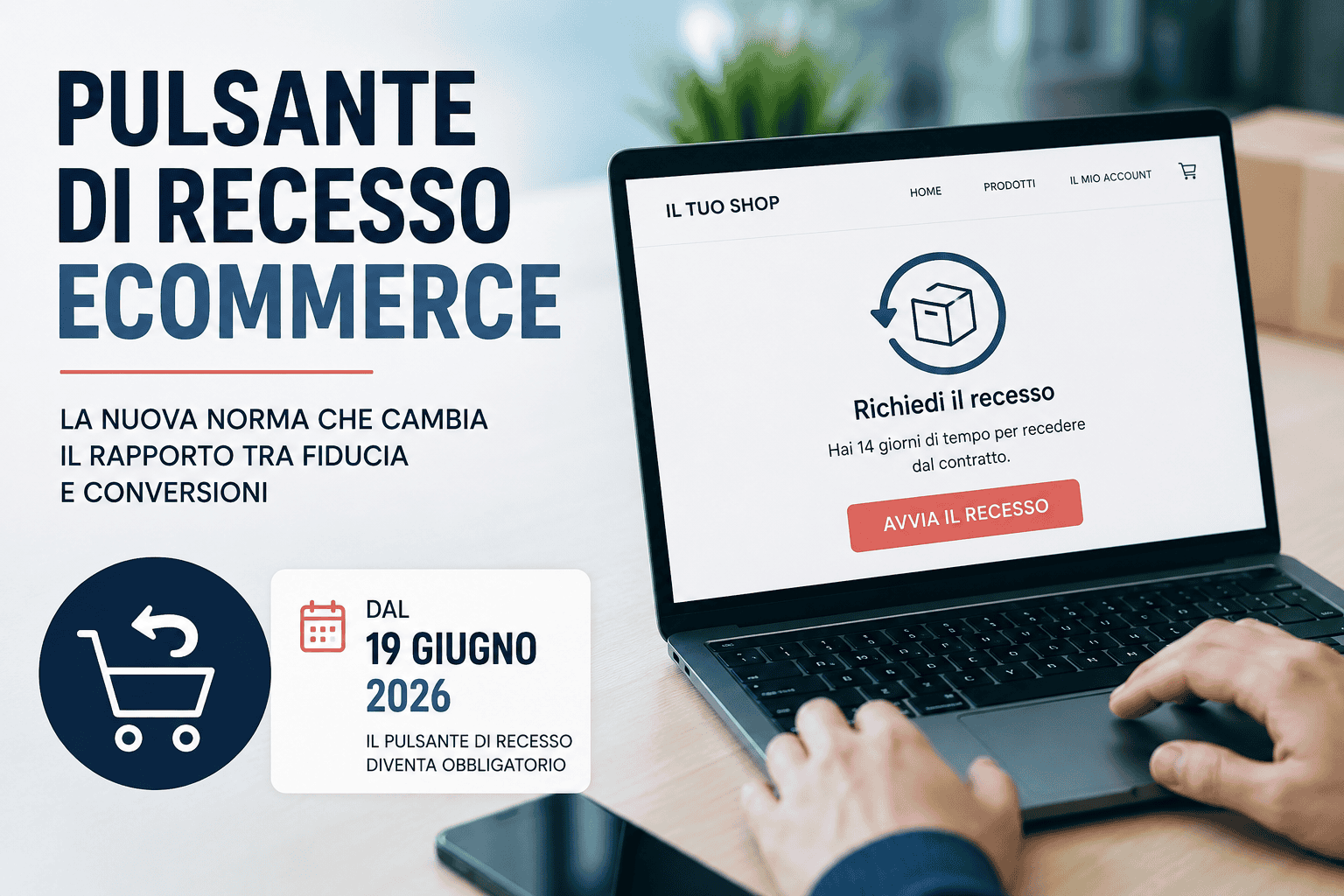 pulsante di recesso ecommerce