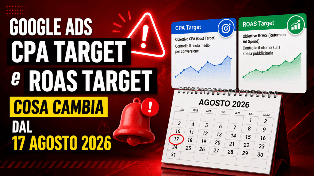 Google Ads CPA Target e ROAS Target: cosa cambia dal 17 agosto 2026