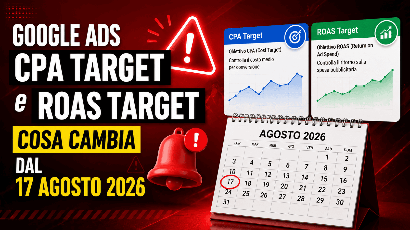 Google Ads CPA Target e ROAS Target: cosa cambia dal 17 agosto 2026