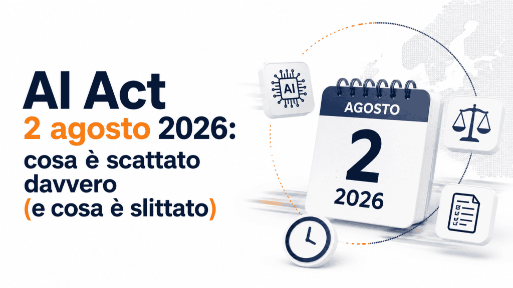 AI Act 2 agosto 2026: cosa è scattato davvero (e cosa è slittato)