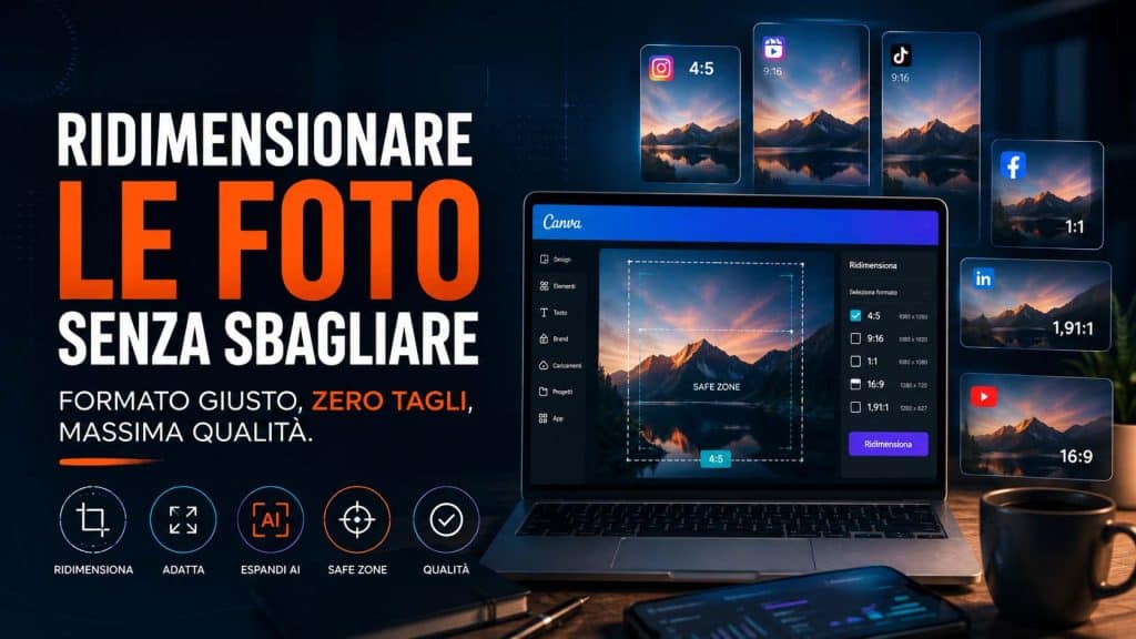 ridimensionare le foto con canva